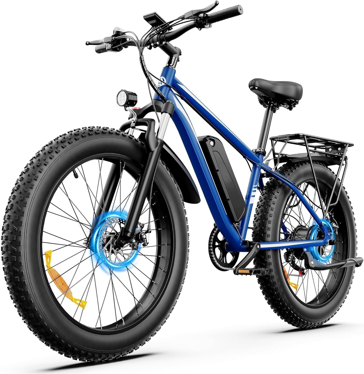 SUNTIBYE EB26 Peak 1500W Electric Bike for Adults with 26" Fat Tire and Removable 48V15AH Battery Electric Bicycles Mountain Dirt eBikes 28mph 60 Miles 7 Speed Gears E-Bike for Off-Road Commute,Blue