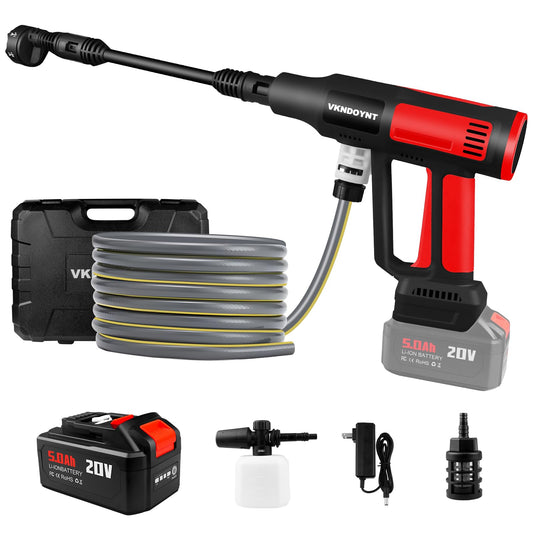 Cordless Pressure Washer, 2000PSI MAX Portable Pressure Washer with Brushless Motor, 5.0Ah Battery, 4 Speed Adjustment LCD Touch Screen, 6-in-1 Nozzle, No Faucet & Garden Hose Connectors
