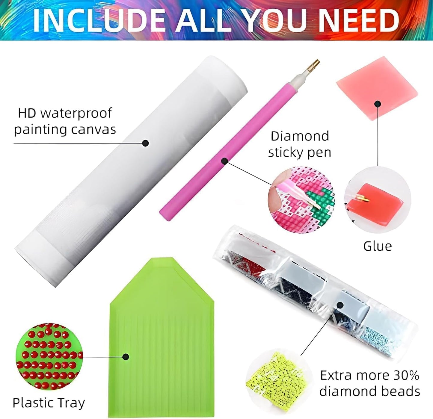 GOUOYANA 6 Packs Halloween Diamond Art Painting Kits for Adults,Ghost Diamond Painting Kits for Beginners,5D Halloween Full Drill Diamond Dots,Gem Art Crafts for Adults Wall Decor 12x16inch