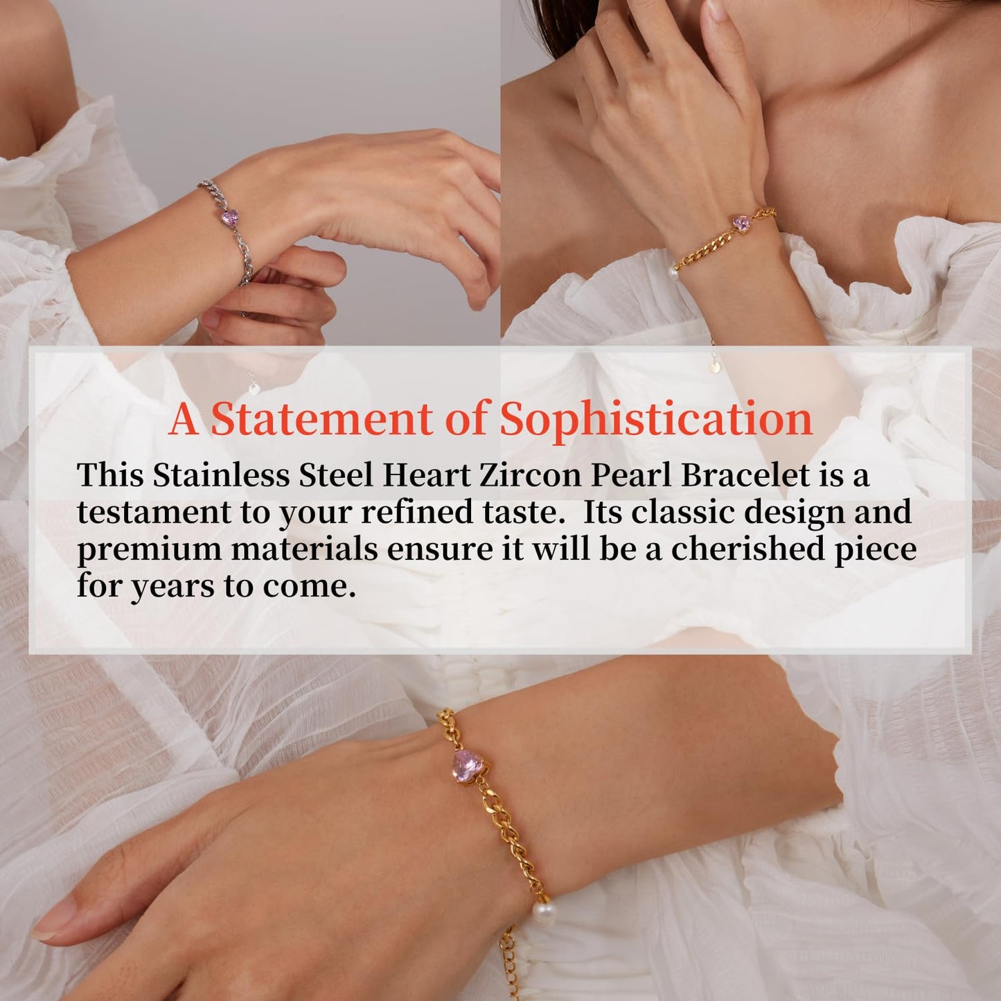 WULZST Gold Charm Love Bracelets Beaded for Women Dainty Pearl Oysters Bracelet Gold Chain Plated Bracelet Womens Jewelry Stainless Steel Pearl Bracelets for Women