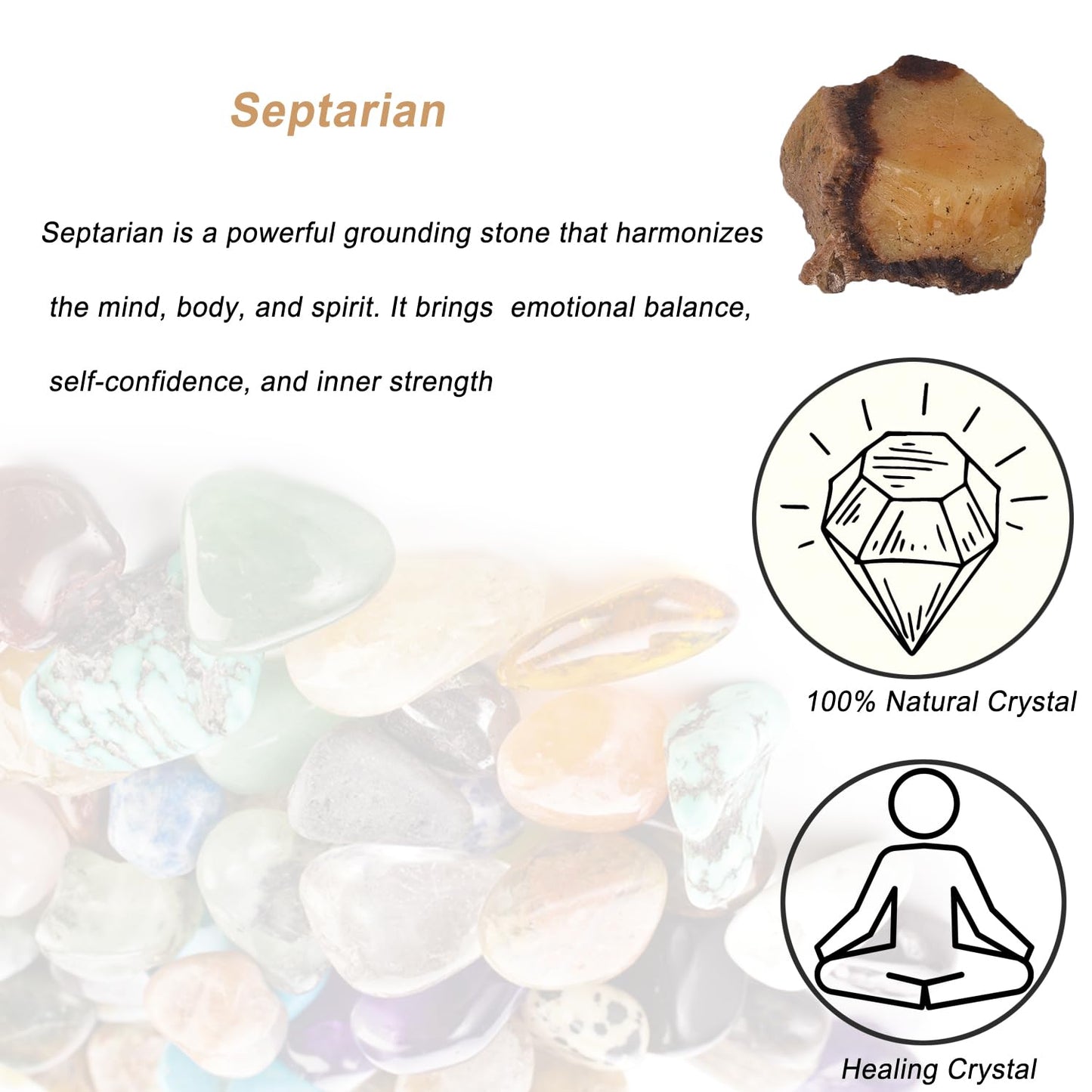 Septarian Raw Crystals, Large 1.25-2.0" Healing Crystals Natural Rough Stones Crystal for Tumbling, Cabbing, Fountain Rocks, Decoration, Polishing, Wire Wrapping, Wicca & Reiki