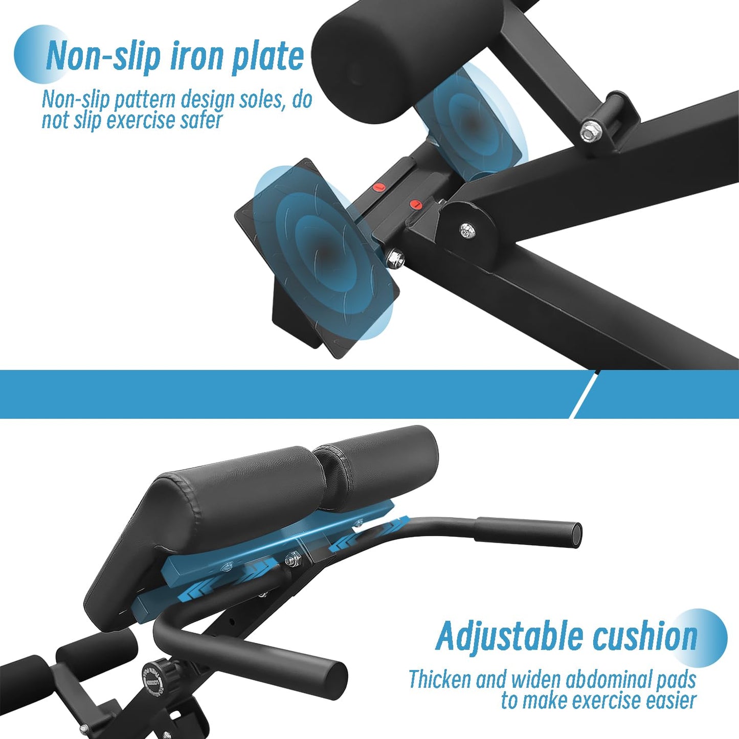 Houbos Hyper Back Extension Roman Chair - Back Extension Bench Machine for Glute, Hamstring and Lower Back, Multi-Functional Bench for Full All-in-One Body Workout, Foldable for Home Gym Fitness