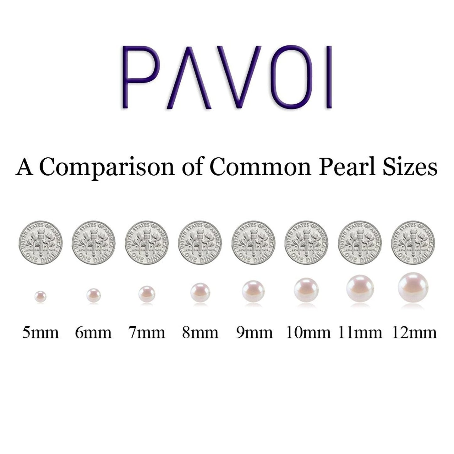 PAVOI 925 Sterling Silver Round White Simulated Shell Pearl Necklace Strand | Pearl Choker Necklace | Jewelry for Women - 18" Princess Length (8mm)