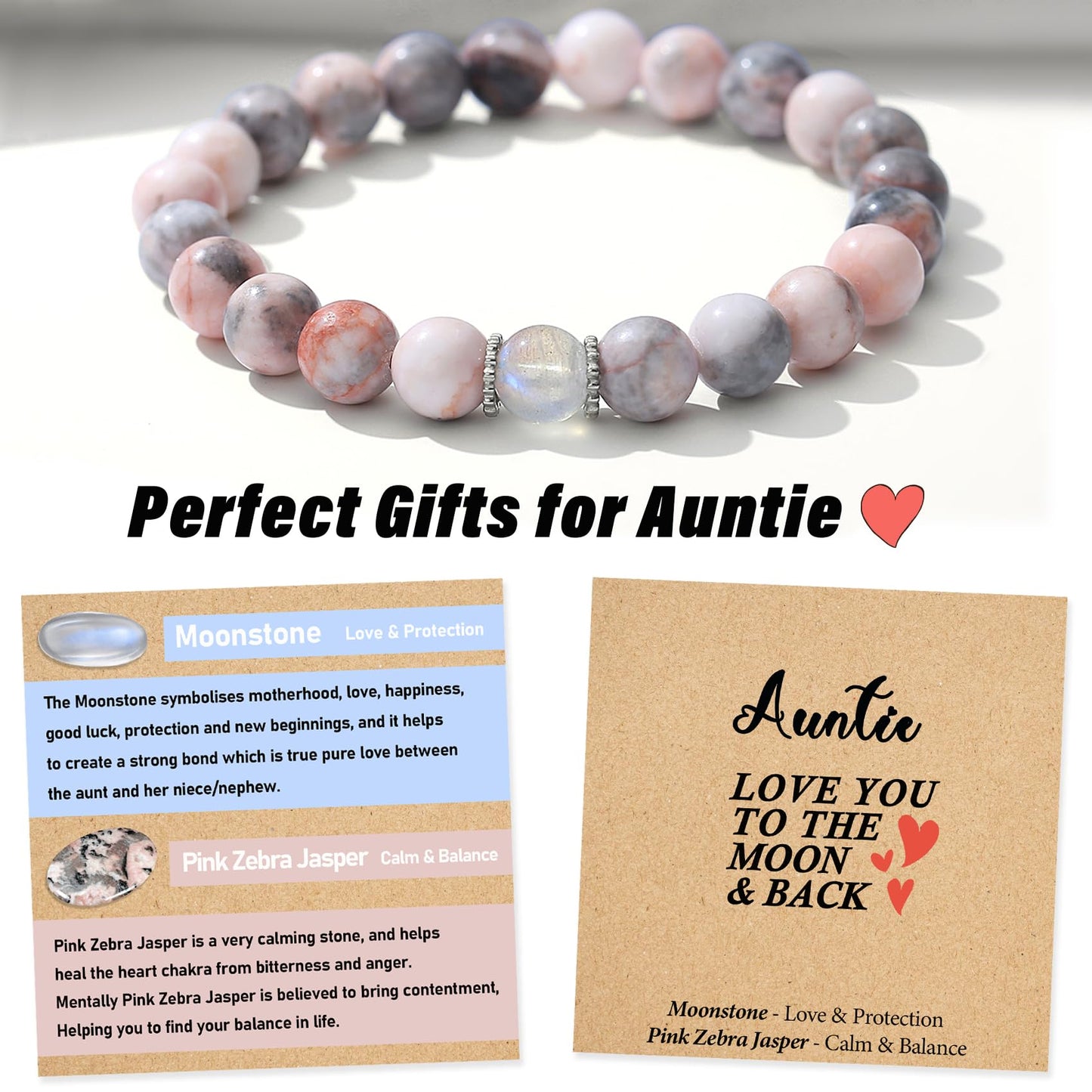 THEMEROL Aunt Gifts from Niece Auntie Gifts from Nephew Best Aunt Ever Bracelet Birthday Mothers Day Gift Just Because for Her Galentines Valentines Day Christmas Easter