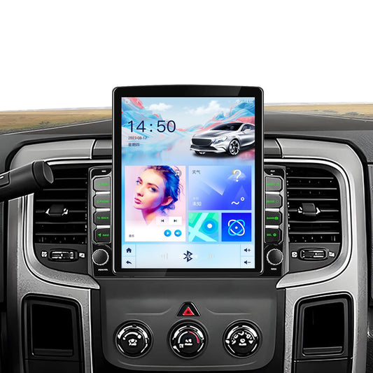Android 14 Car Stereo Radio for Dodge Ram 1500 2500 3500 2013-2019 Built-in Carplay/Android Auto 9.7 inch Head Unit Tesla Style IPS Touch Screen with DSP Bluetooth GPS, FM WiFi, Manual AC Only