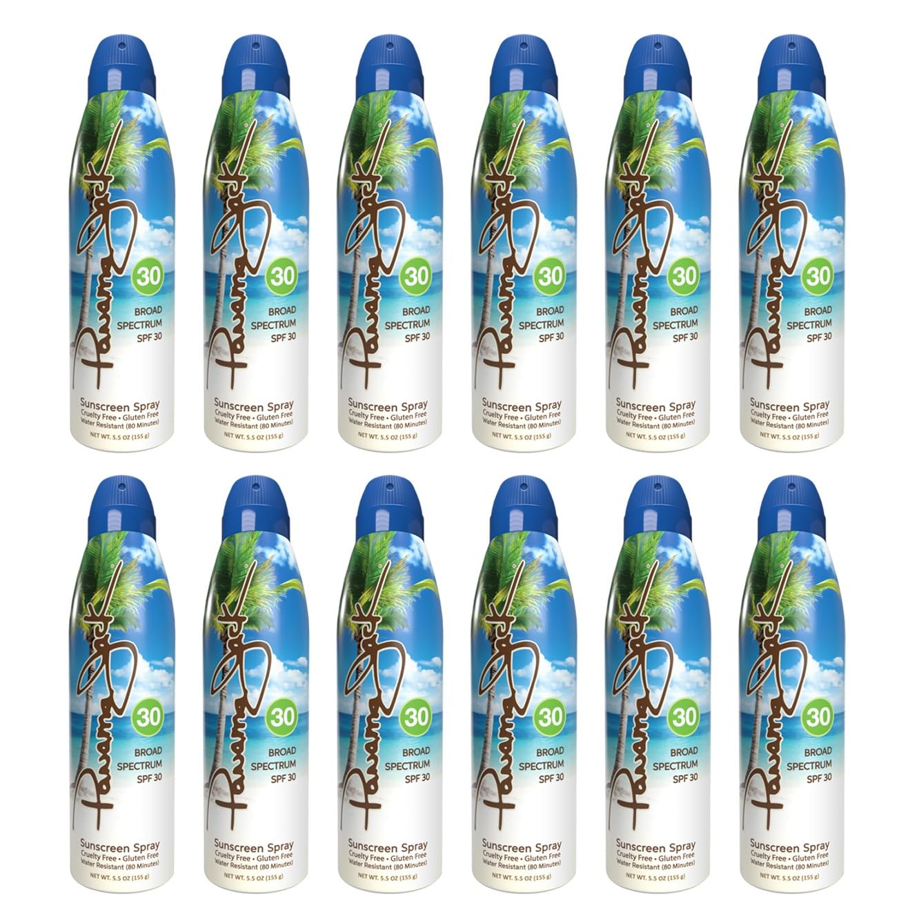 Panama Jack Continuous Spray Sunscreen - SPF 50, Broad Spectrum UVA/UVB Protection, PABA, Paraben, Gluten & Cruelty Free, Water Resistant (80 Minutes), 5.5 OZ (Pack of 12)