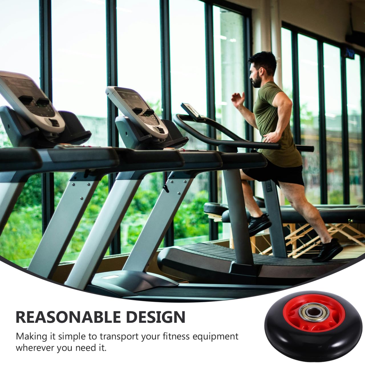 UKCOCO 4Pcs Durable Plastic Roller Wheels for Fitness Equipment Compatible with Treadmills and Stationary Bikes Easy to Move and Store Gym Replacement Parts for Home Exercise