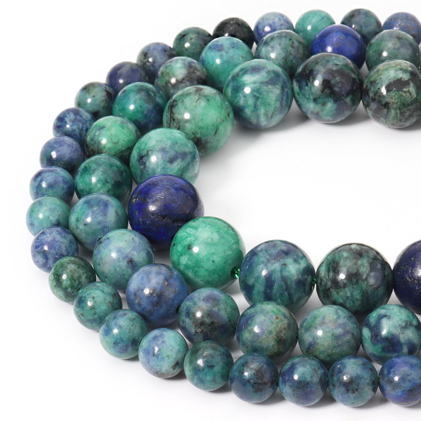 Siomia 60pcs 6mm Natural Phoenix Lapis Lazuli Gemstone Beads Energy Healing Crystal Round Loose Stone Beads for Jewelry Making, DIY Bracelets Necklaces