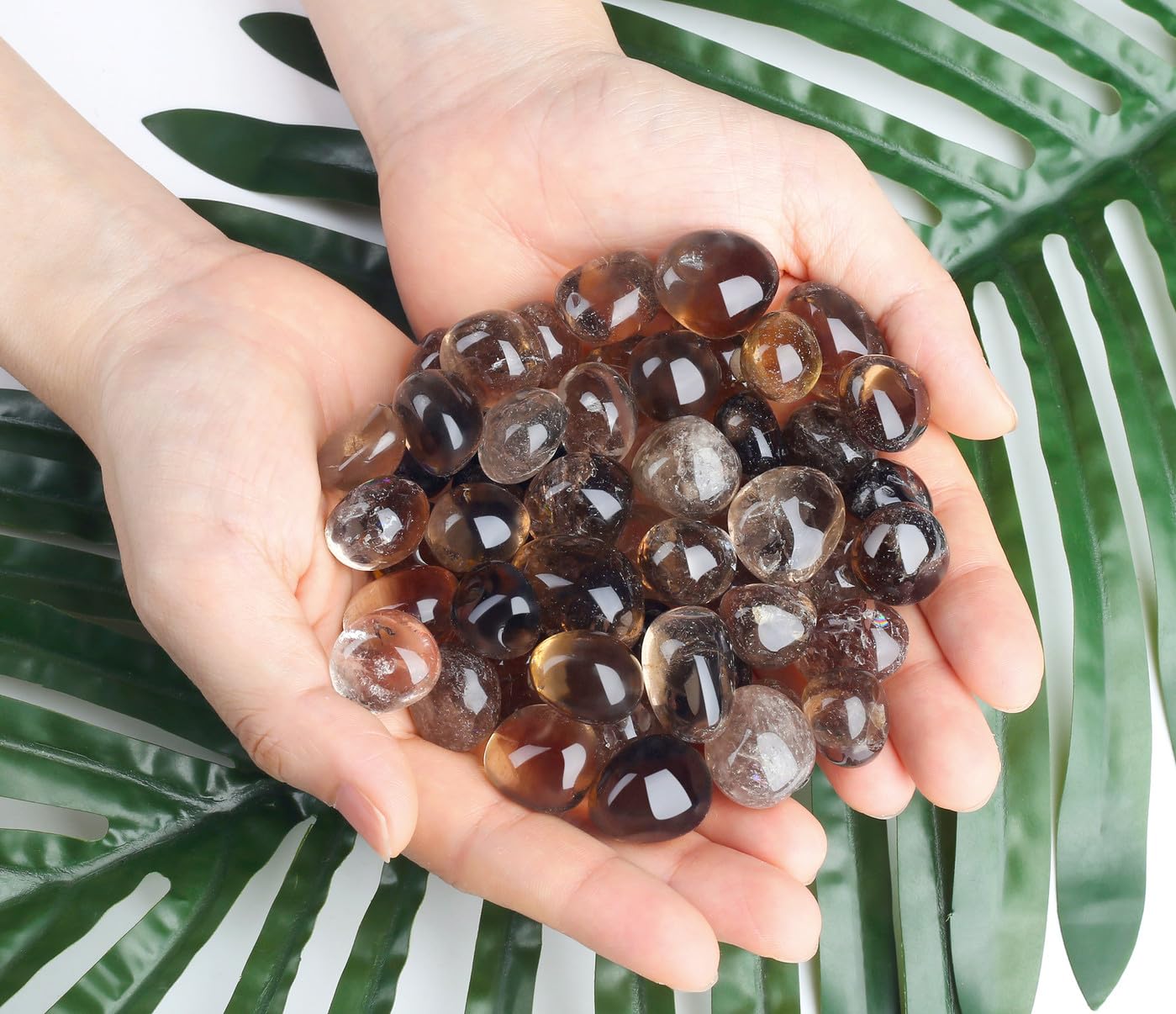 DUQGUHO Smoky Quartz Crystals Healing Crystal Stones Set Natural Crystals Bulk Irregular Stones 0.45 lbs