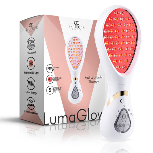 LumaGlow Red LED Light Therapy by Project E Beauty | Skin Rejuvenation and Anti-Aging | Diminish Fine Lines & Wrinkles