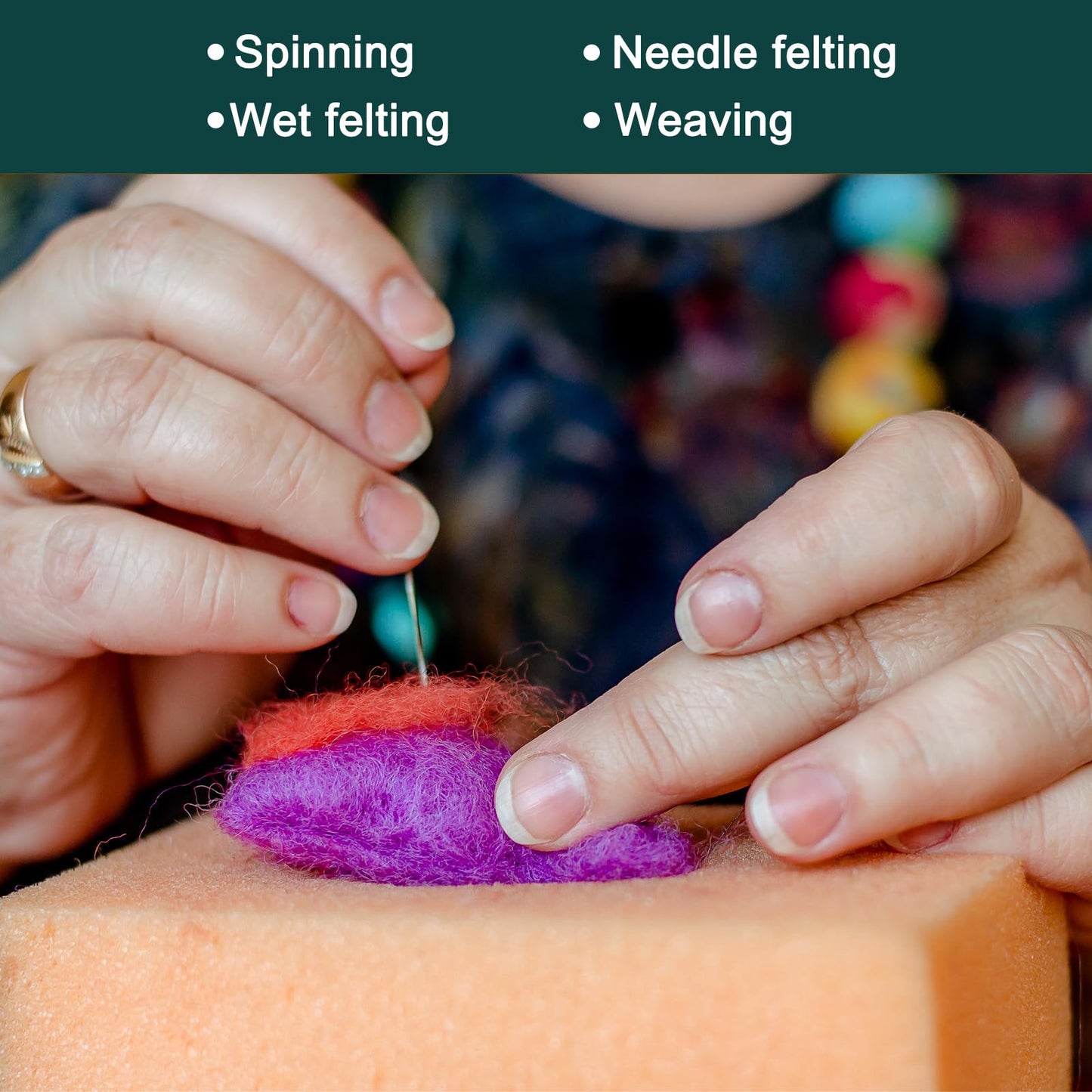 uxcell Needle Felting Wool, 8.5 Oz Nature Fibre Wool Yarn Roving for Wet Felting, Handcrafts, DIY Materials (Brown Yellow)