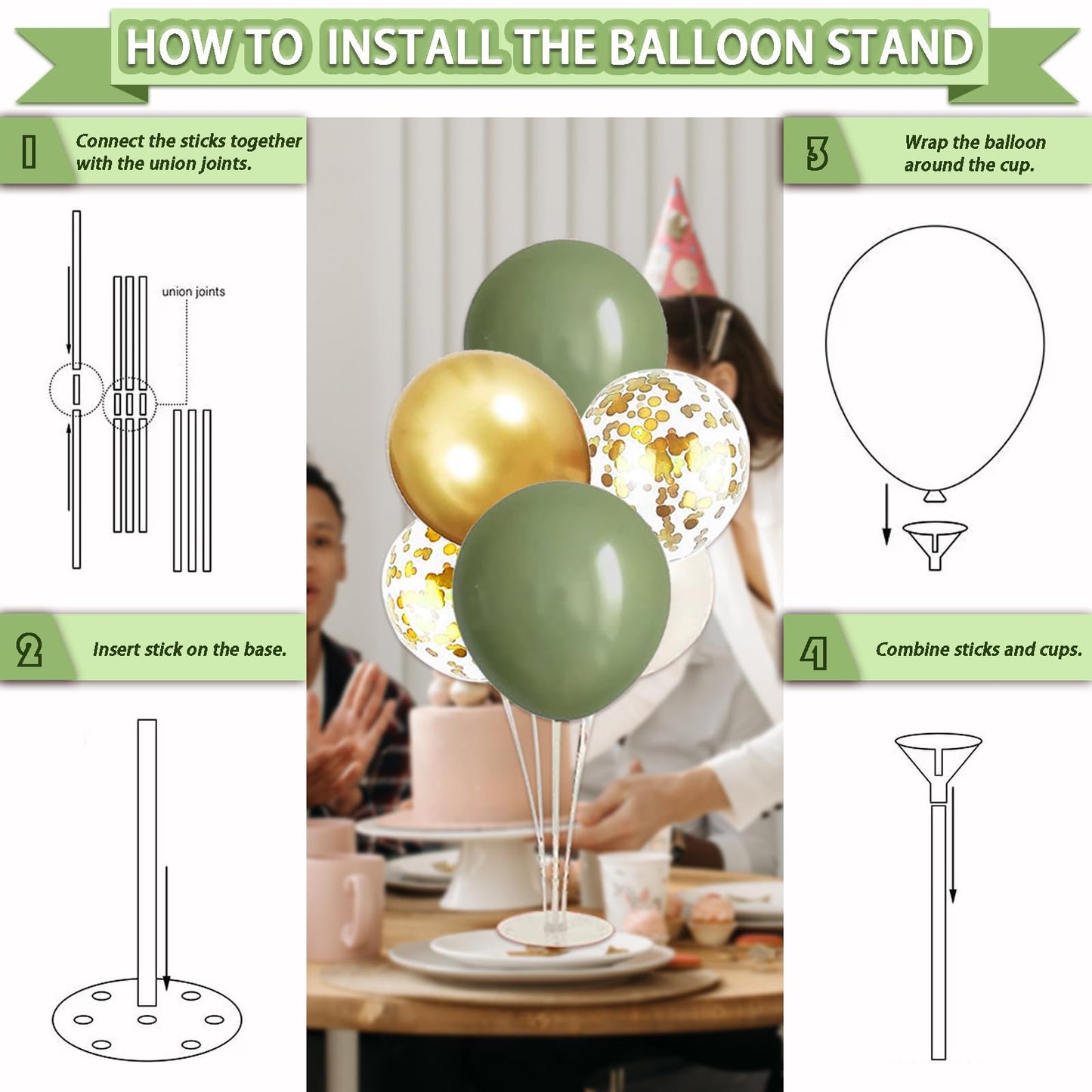 Guudmua 222 Pcs Sage Green Happy Birthday Decorations, Birthday Decorations for Women or Girl Kit- Disposable Dinnerware Set with 25 Guest, Balloons, Sash, Tiara, Banner, Paper Pom Poms
