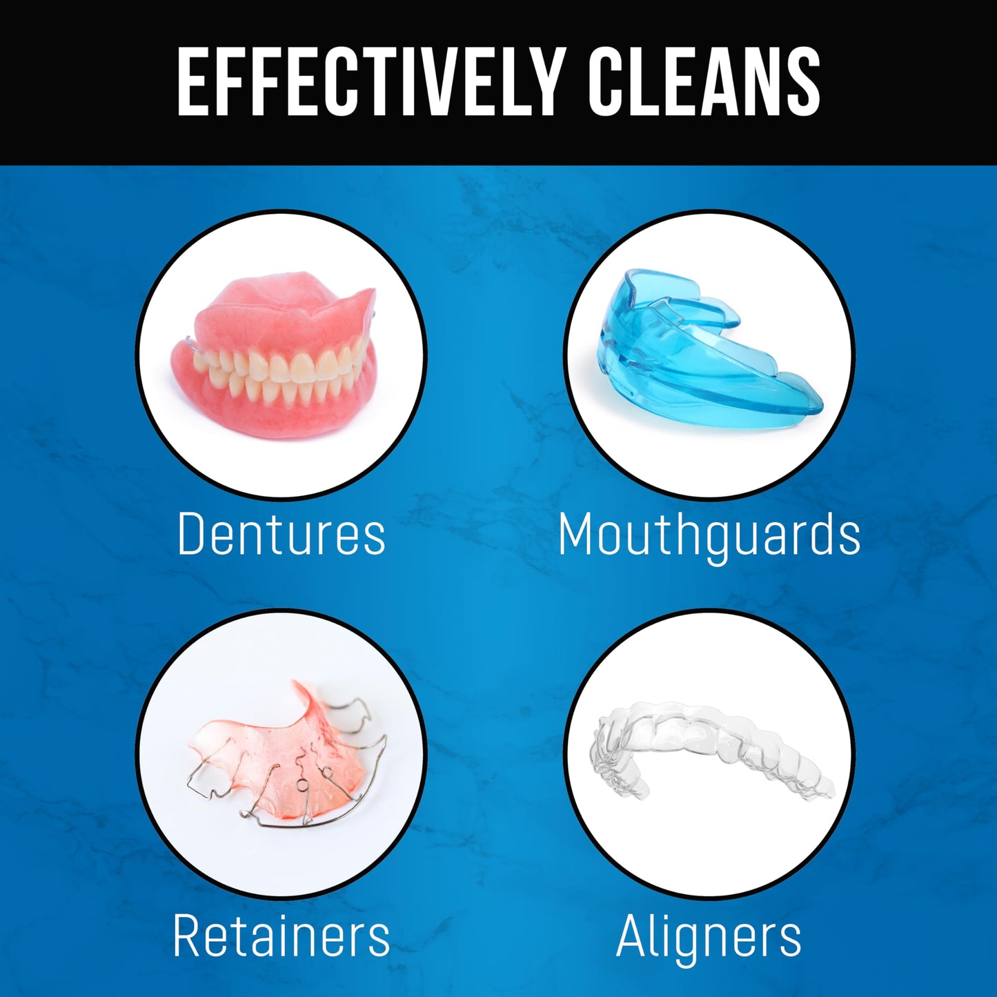 ZENGATE Retainer Cleaner Tablets - Quick 3-Minute Clean for Dentures, Mouth Guards, Aligners, and Night Guards - 120 Dental Cleansing Tablets - FSA HSA Approved Dental Appliance Cleanser