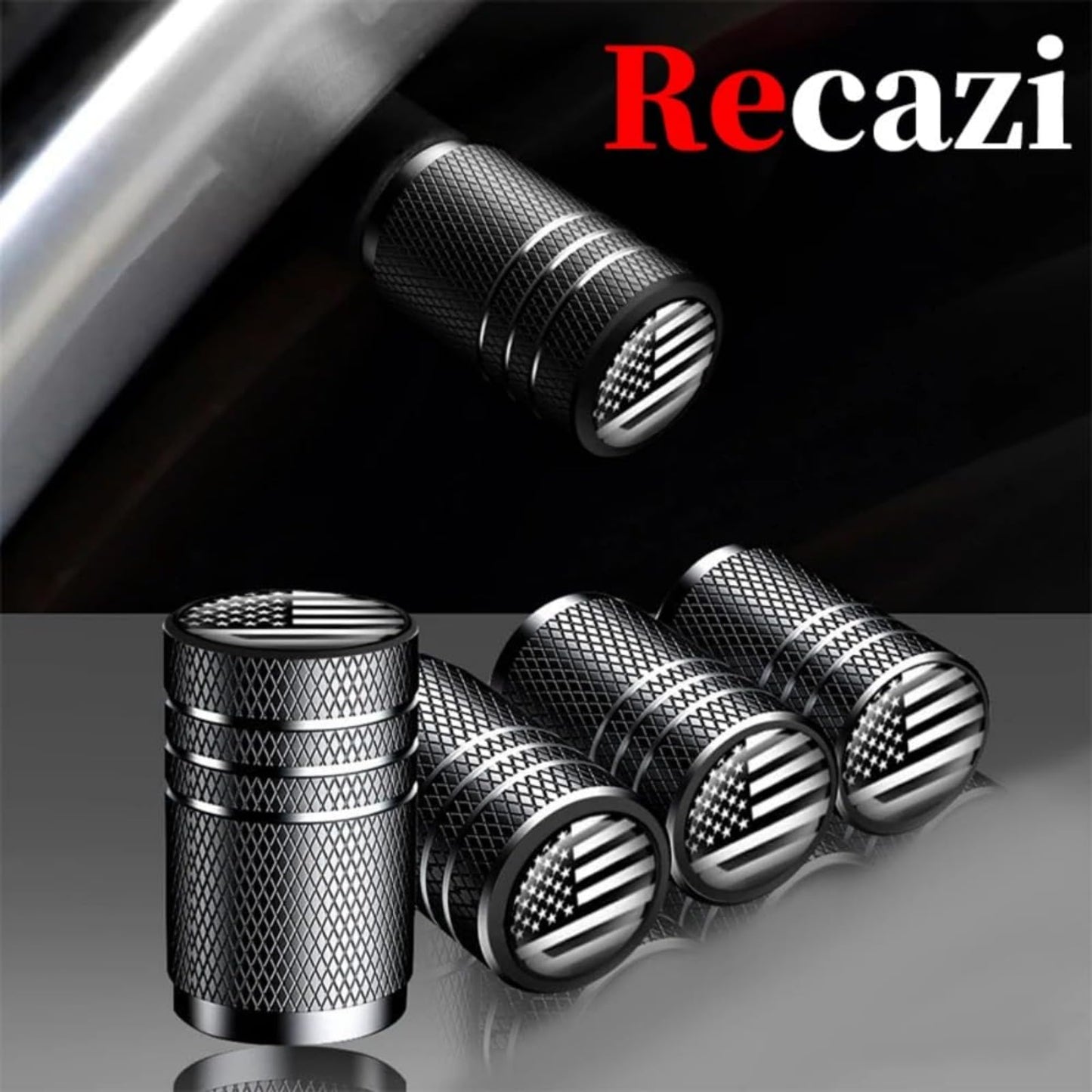 Tire Valve Stem Caps tire Valve Covers Valve stem Covers Black 5 pcs/Pack Anodized Aluminum Tire Valve Cap Set Corrosion Resistant Universal Stem Covers for Cars Trucks Motorcycles SUVs and Bikes
