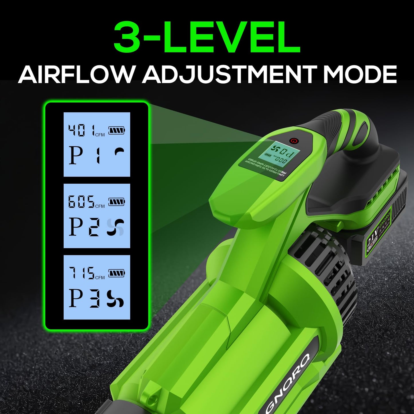 Electric Leaf Blower Cordless, 21V Battery Powered Blower with 2 x 4.0Ah Battery and Charge, 715CFM &180MPH and 3 Speed Mode, Brushless Handheld Blowers for Lawn Care, Yard, Leaves, Dust, Snow