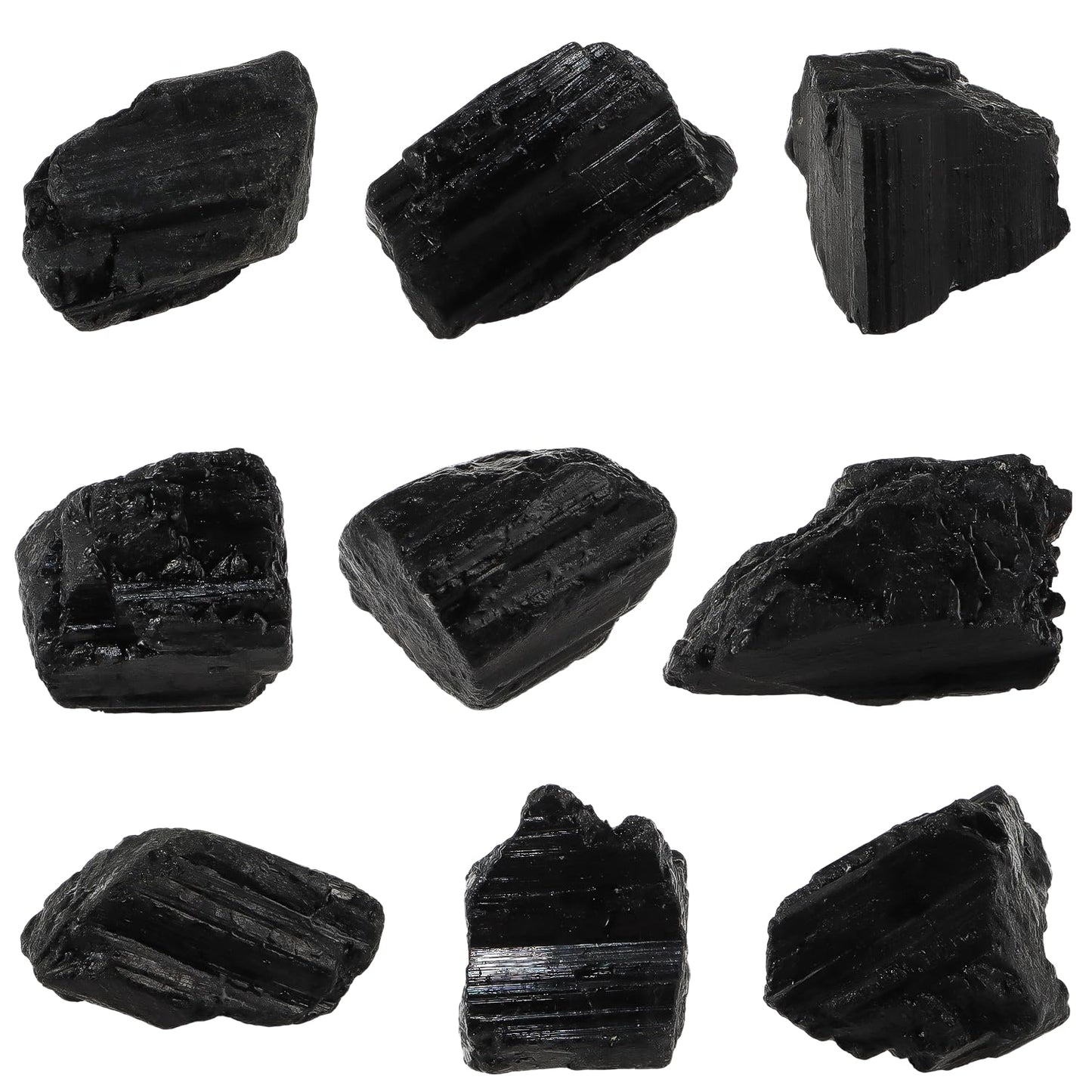 1Lb Natural Rough Black Tourmaline Crystals Stone Large Raw Black Tourmaline Healing Stones Bulk for Tumbling, Wicca & Reiki, Polishing, Wire Wrapping