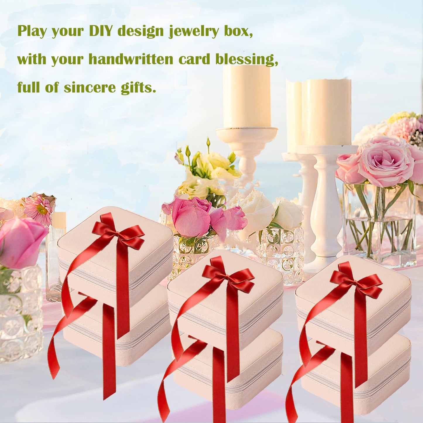 CIPIDI Travel Jewelry Case Bridesmaid Gifts Box,12 Pack Small Jewelry Box Mini Jewelry Organizer,PU Leather Portable Earring Storage Box for Women Girls Bridesmaid Proposal Gifts