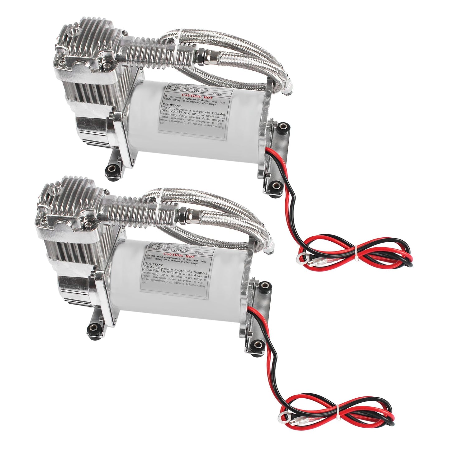 JDMSPEED New 12 Volt Dual Chrome 440C 200 PSI Air Compressor Kit 440C