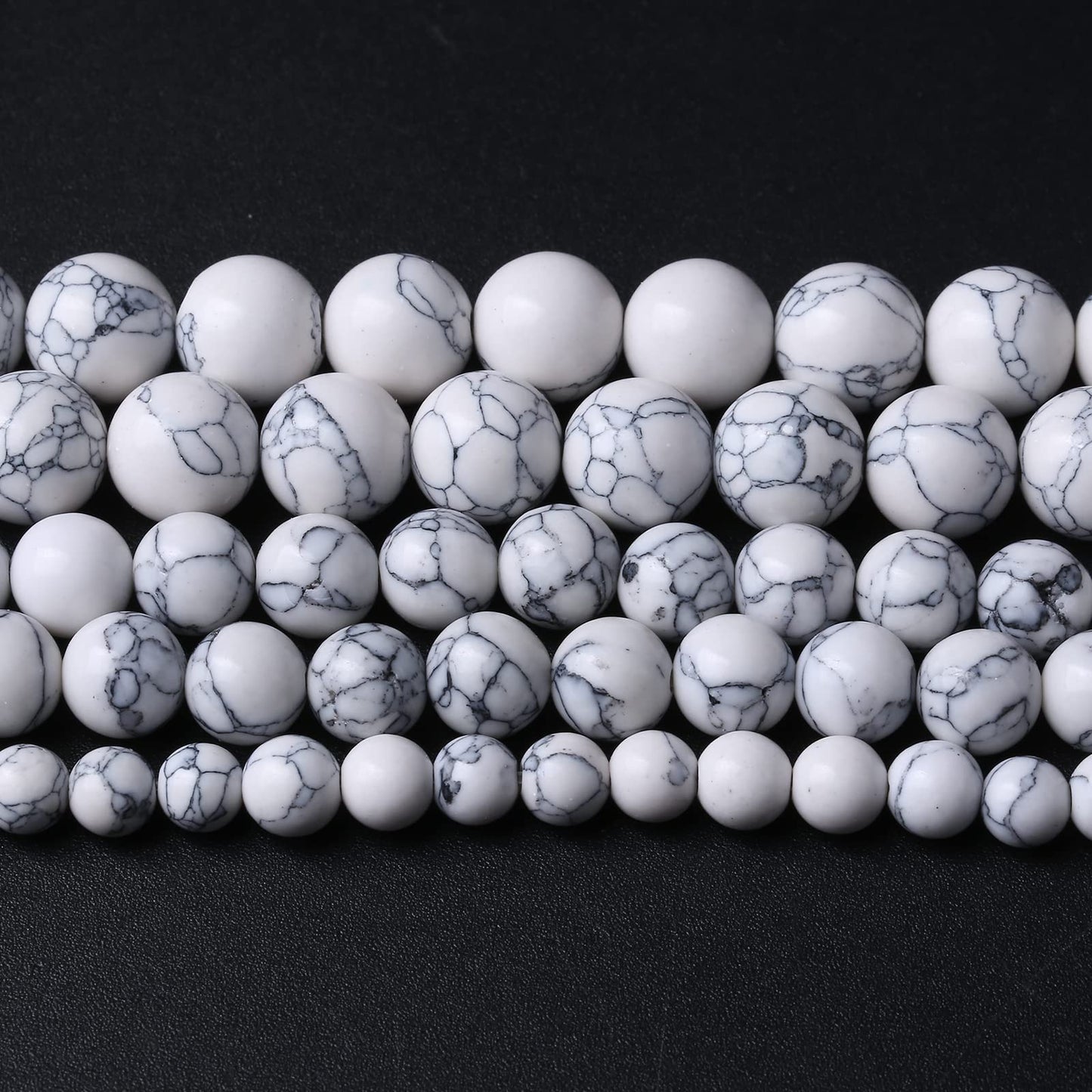 38pcs 10mm Natural Stone Beads White Turquoise Gemstone Round Loose Beads for Jewelry Making Crystal Energy Stone Healing Power DIY Bracelets (10mm, White Turquoise)