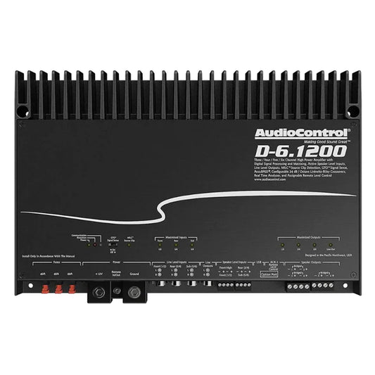 AudioControl D-6.1200 Matrix DSP 4/5/6-Channel Car Audio Amplifier with AccuBASS, 1200W, Class D Premium High-Fidelity Multichannel Amp, 30-Band Equalizer, Works with OEM & Aftermarket Sound Systems