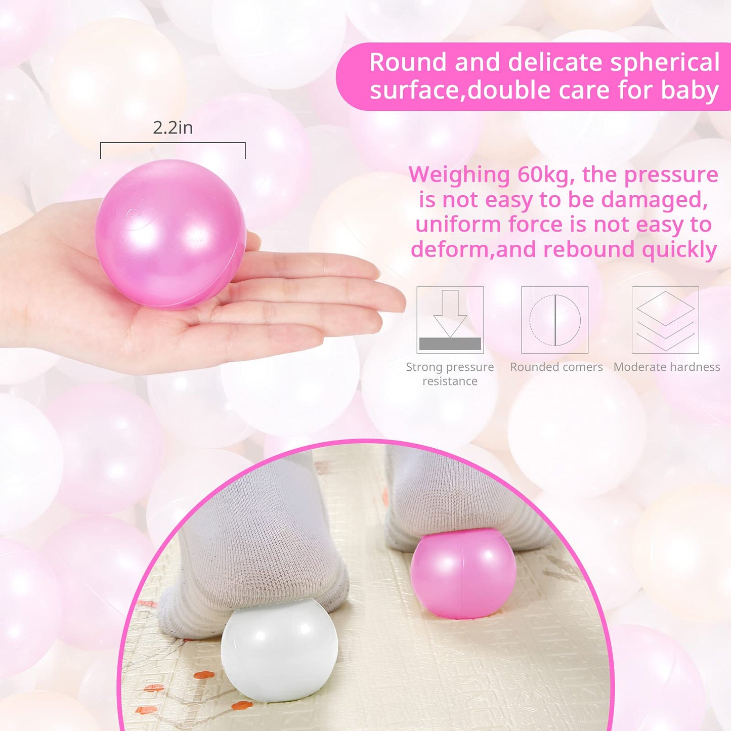 STARBOLO Star Ball Pit Balls - Pack of 100 200 500 1000 Macaron Balls BPA&Phthalate Free Non-Toxic Crush Proof Ocean Ball Soft Plastic Balls for 1-5 Years Kids Birthday Pool Tent Party.