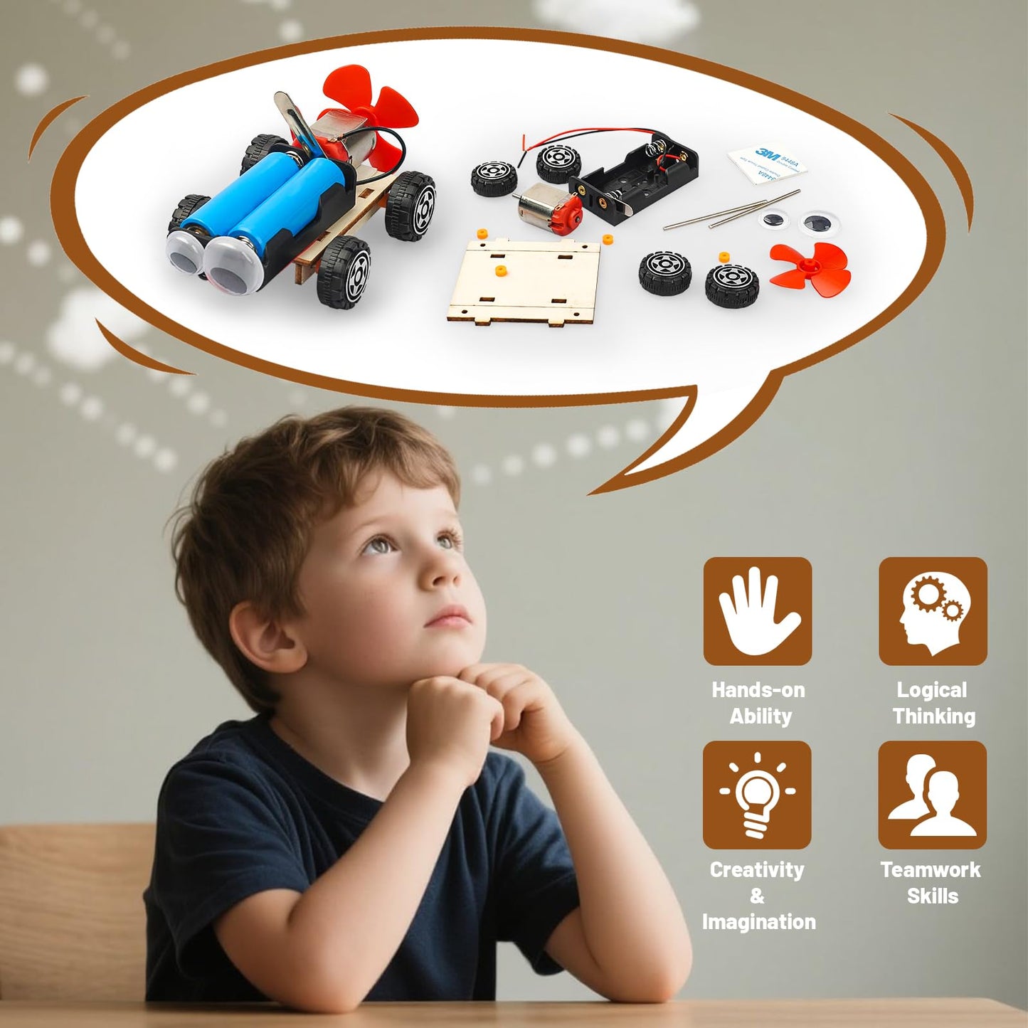 STEM Science Kits for Kids Age 8-12, 6 Set Wind-Powered Cars Science Experiments 8-10 9-12, Wood Building Crafts Kit for Boys Girls, School Classroom STEM Projects Toys Gifts for 8 9 10 12 13 Year Old