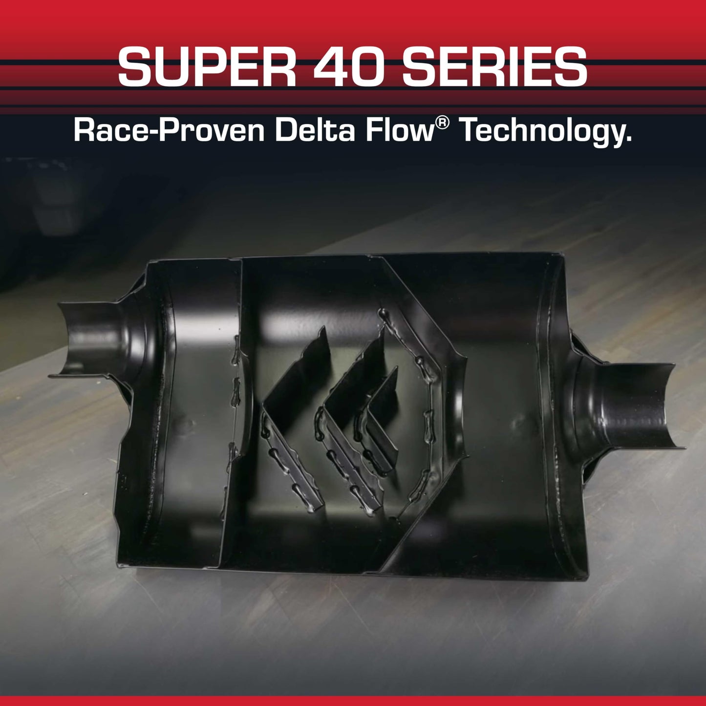 Flowmaster Super 40 Series Chambered Muffler - 3.0” Center In/Offset Out - Aggressive Sound - Aluminized Steel - Perfect for Muscle Cars, Lifted Trucks, Street Rods, and High-Torque Builds (953047)