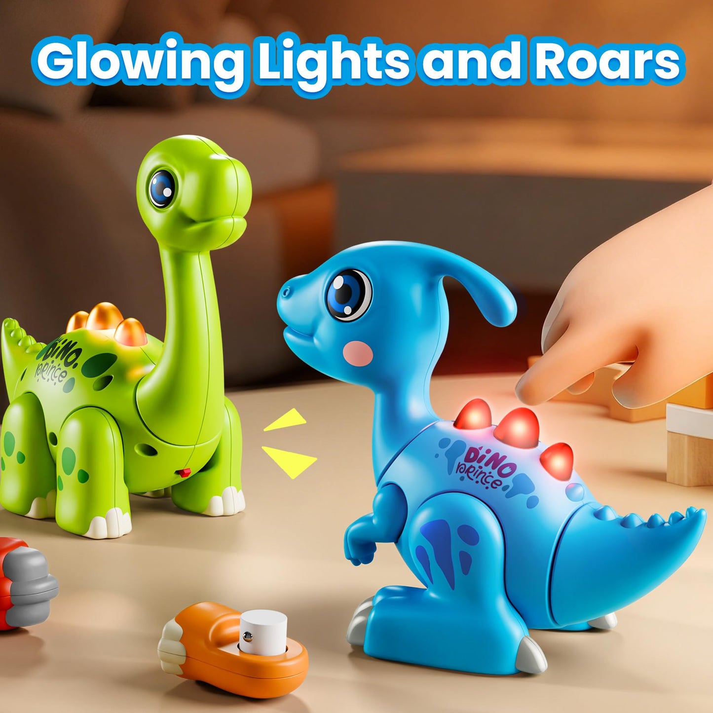 iPlay, iLearn Toddler Assembly Dinosaur Toy, Easy Take Apart Dinosaur Building Set W/Light & Roars Sound, STEM Learning Educational Toy, Birthday Gift for 18 Month 1 2 3 4 5 Year Olds Kids Boys Girls