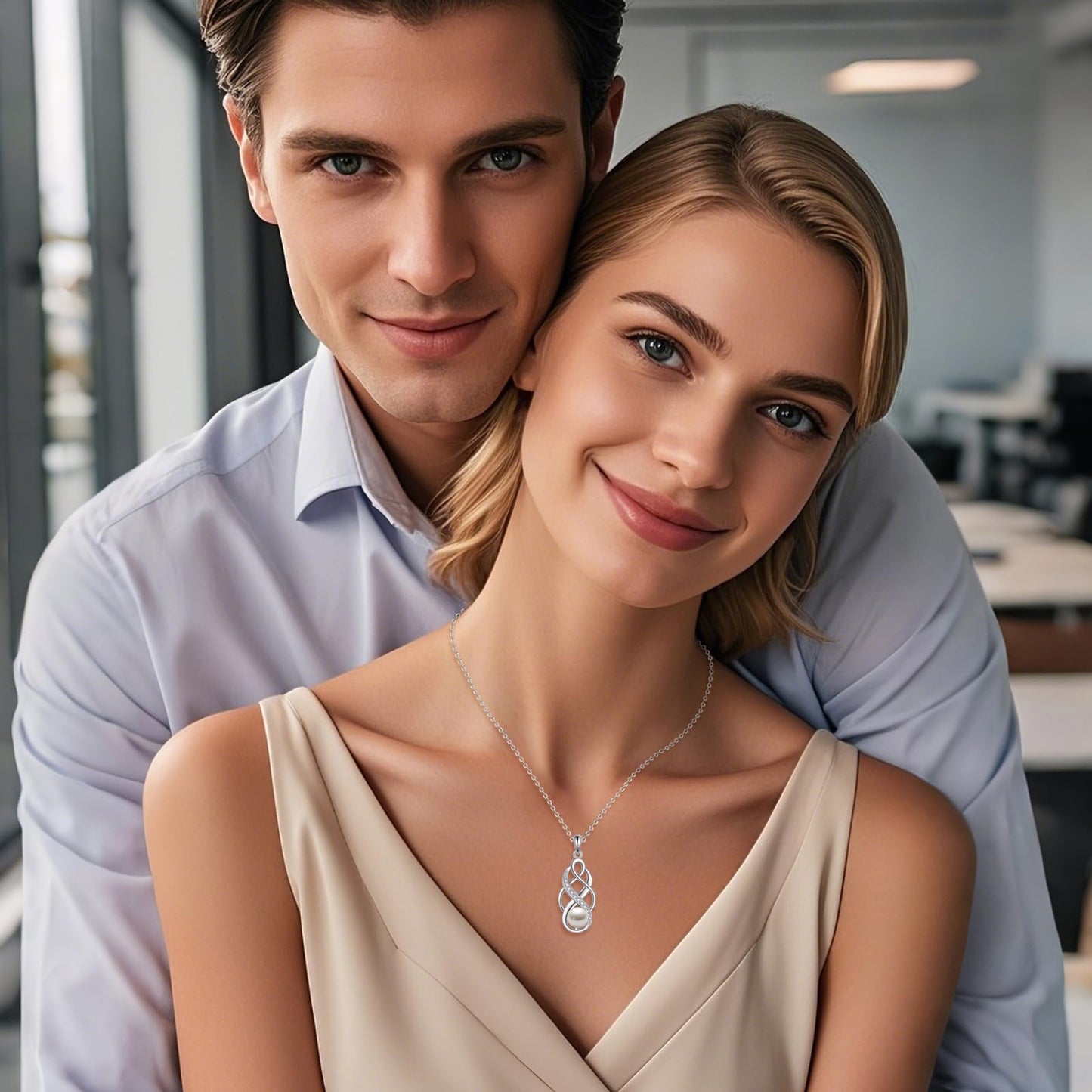 YFN Pearl Celtic Necklace S925 Sterling Silver for Women, Anniversary Irish Celtic Knot Jewelry Present for Women, Birthday Gifts (7mm Pearl Celtic Necklace)