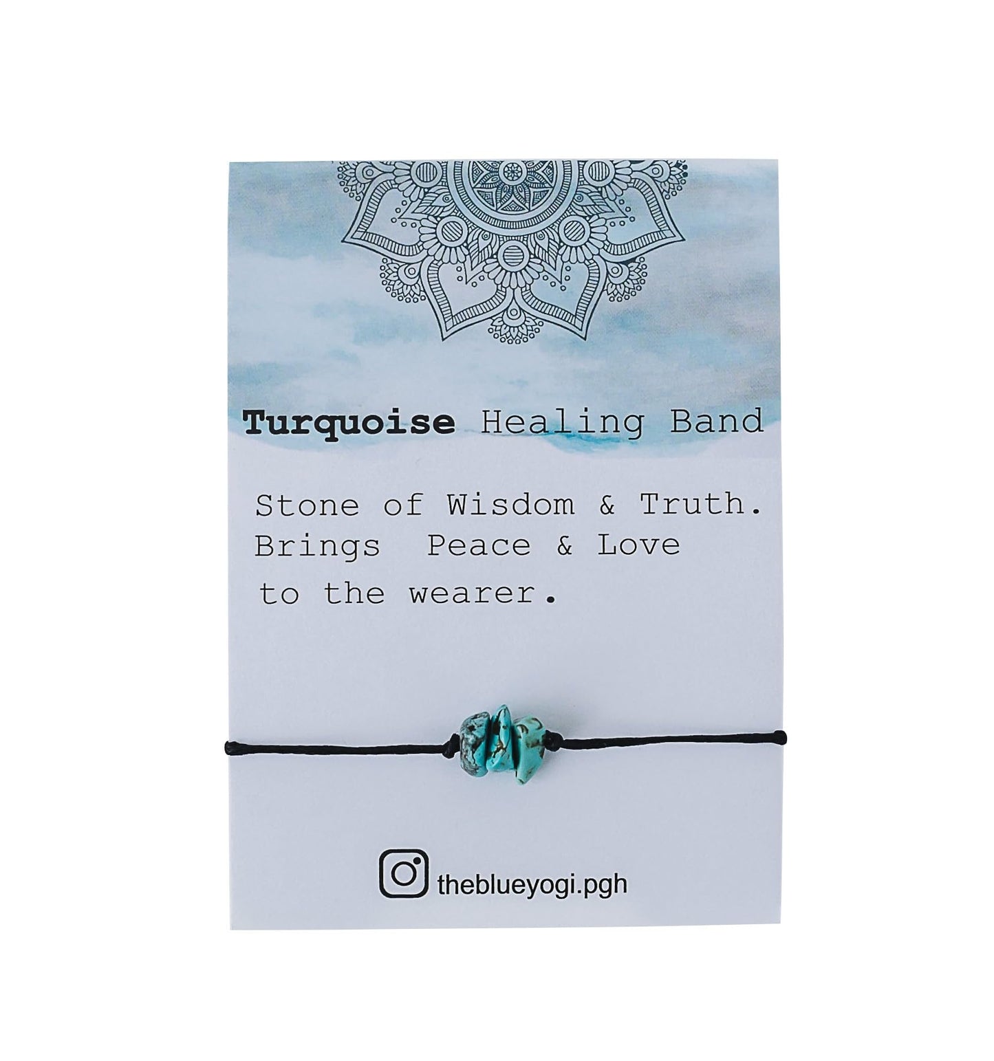 The Blue Yogi Turquoise Healing Bracelet Anklet 2-in-1 Adjustable Spiritual Crystal Bracelet Protection Energy Jewelry with Affirmation Card