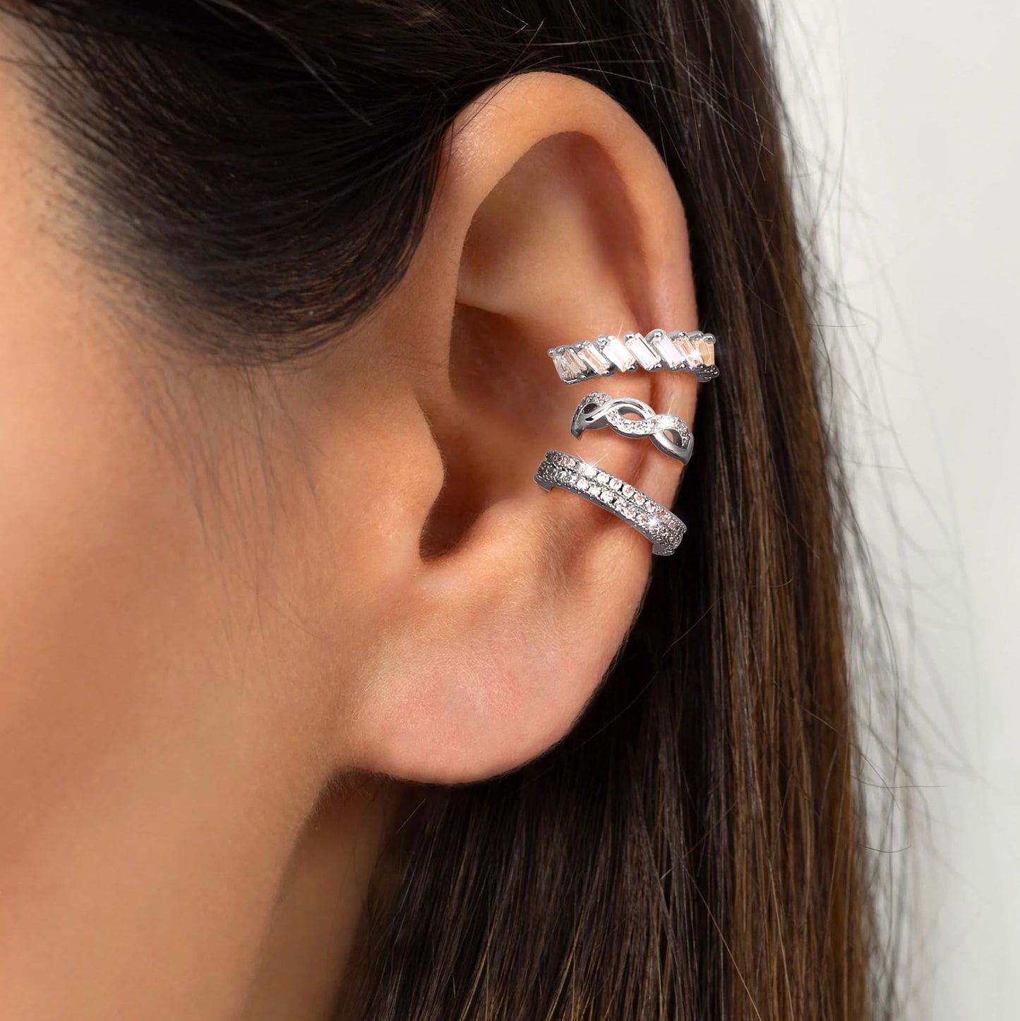 Dochais 9Pcs Ear Cuff 14K Gold Plated Cuff Earrings Gold Ear Cuffs Non Pierced Ear Clips Cartilage Earring Fake Earrings Silver
