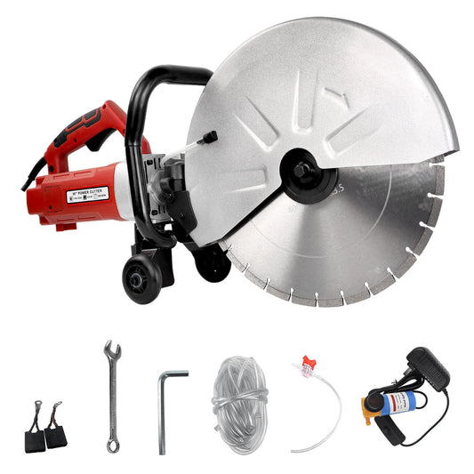 JKCHENPRO 3500W Electric Concrete Saw - 16" Cut-Off Saw with Diamond Blade, 6.1" Max Cutting Depth, 110V Power for Asphalt & Masonry