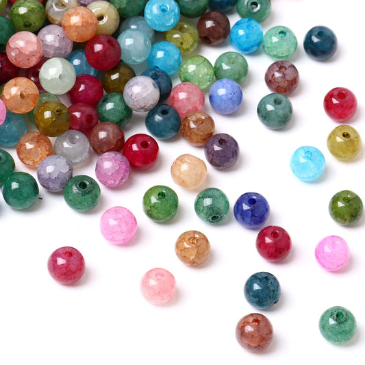 Cadikez 160PCS Natural Stone Beads 10MM Smooth Round Agate Gemstone Beads Spacer Beading Colorful Loose Beads Charms for DIY Bracelet Necklace Earrings Jewelry Making