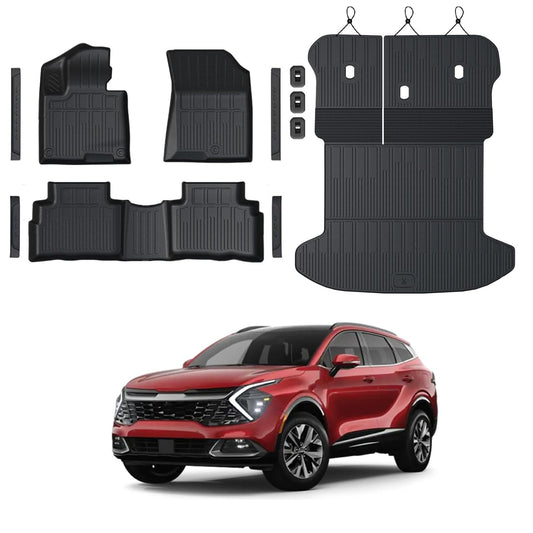GALVAGNITE Floor Mats for Kia Sportage Gas 2023-2026, All Weather Floor Mats Trunk Cargo Liner with Backrest Protectors Accessories, Full Coverage Set (Not fit Hybrid)