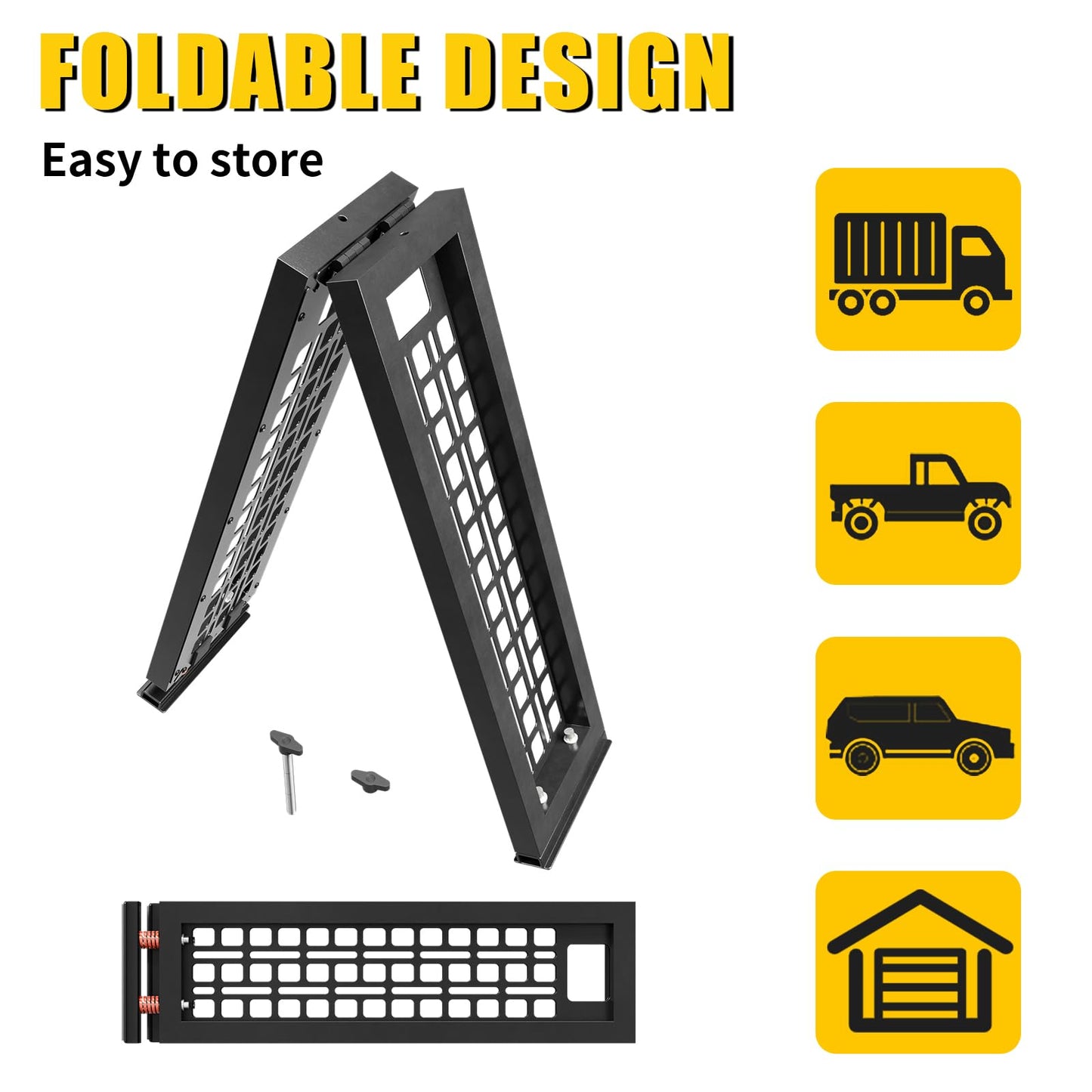 Maxzina Truck Bed Divider Compatible with 2022-2025 2026 Ford Maverick Cargo Divider Trunk Organizer Aluminum Alloy Luggage Divider Replacement with Molle Panel for 2024 Maverick Accessories