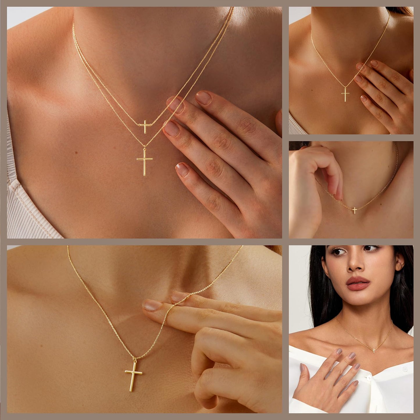 HAXIYA Gold Cross Necklaces for Women Dainty Gold Plated Tiny + Mini Cross Pendant Necklace for Women Non Tarnish Simple Gold Cross Choker Trendy Cute Pendant Chain Faith for Womens Jewelry Gift