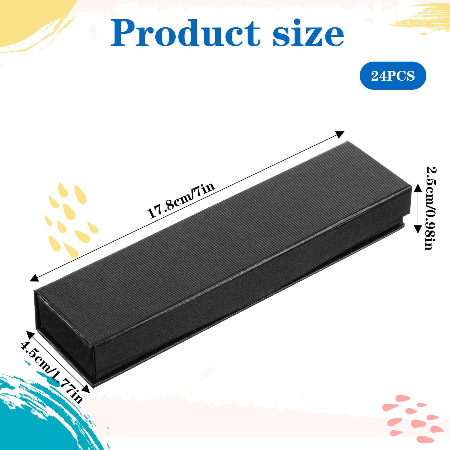 PercyEffie 24pcs pen boxes luxury pens gift boxes bulk pen display case with Lid cushion small flip fountain pens case for Jewelry Gift Business Birthday Souvenir Office Supplies