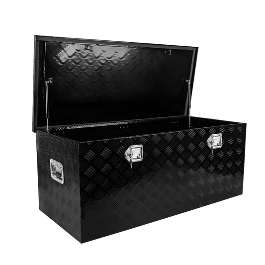 PRUNkuar 48 Inch Truck Tool Box Aluminum Heavy Duty Trailer Tool Box, Waterproof for Pick Up Truck Bed, RV Trailer with Keys 48"x 19.5"x 17.5" Black