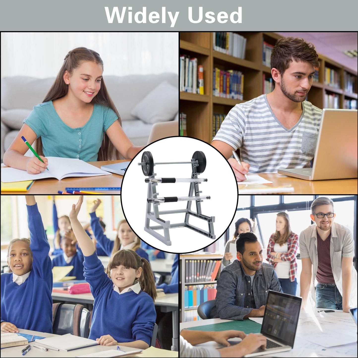 Dexspoeny Squat Rack Pen Holder for Desk, Barbell Rack Pen Holder, Gym-themed Unique Shape, Office Stationery Organizer Decor, Mini Weight Racks Pencil Holder for Fitness Weightlifting Lovers