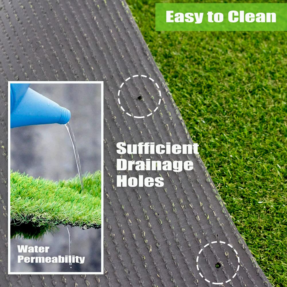 SUWUYUE Artificial Grass Outdoor Turf, 6 x 10 FT 0.8" Thick Fake Grass Rug Realistic Synthetic Grass Carprt Decor Soft Astroturf Mat for Patio Backyard Garden Balcony