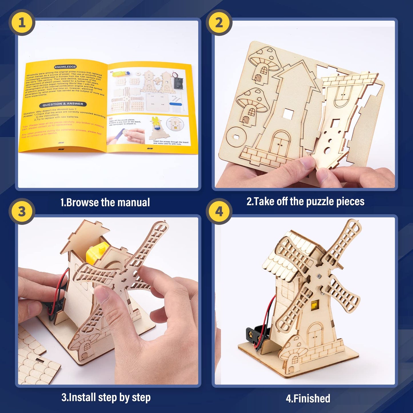 Yutin 5 Individual STEM Science Kits for Kids, Wood Arts and Craft Kits, STEM Toys for Boys Girls Age 8-12 8 10 12 13 14 Birthday Gift Idea, 3D Puzzles Building Engineering Model Set