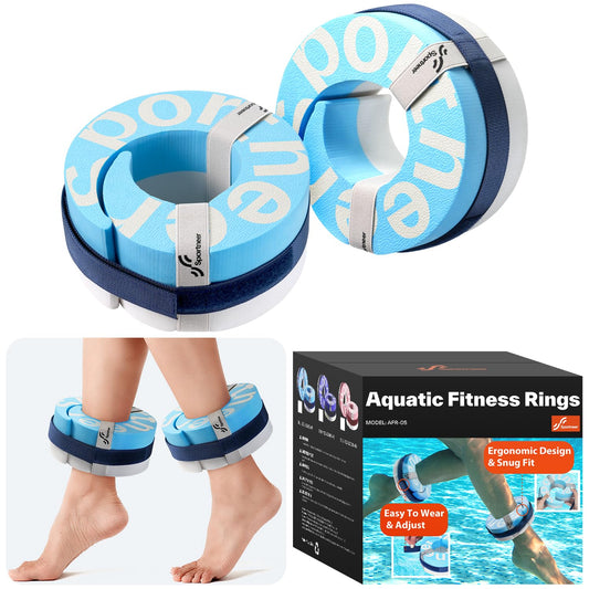 Foam Aquatic Cuffs Exercise Equipment: Sportneer Water Aerobics Float Ring with Adjustable Webbing Pool Exercise Workout Set Water Ankle Ring