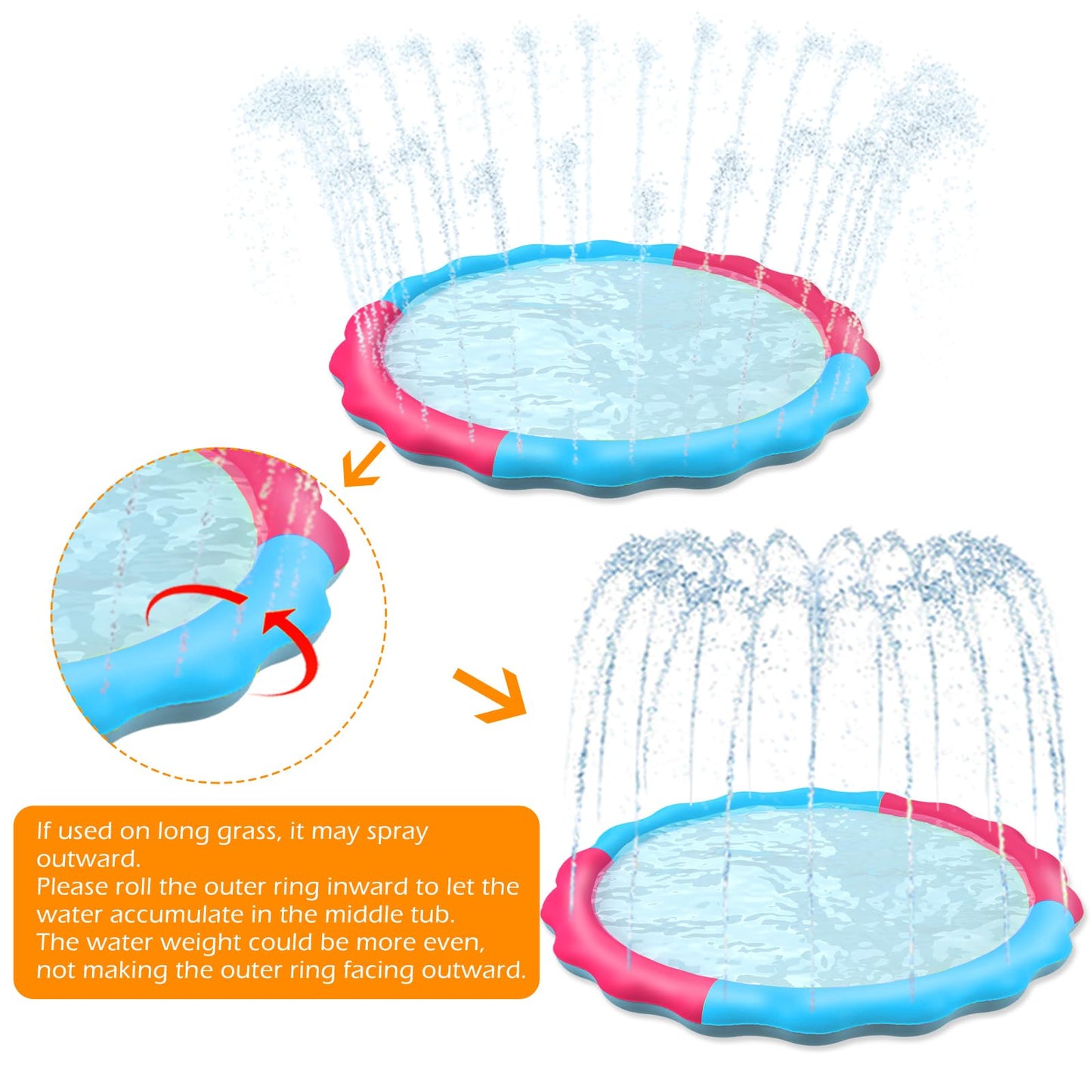 Kids Dog Splash Pad Sprinkler - Jasonwell Non Slip Dog Sprinkler Pad Splash Pool Puppy Dogs Pool Summer Outdoor Water Toys Backyard Durable Splash Pad for Toddlers Kids Small Medium Large Dogs Pet