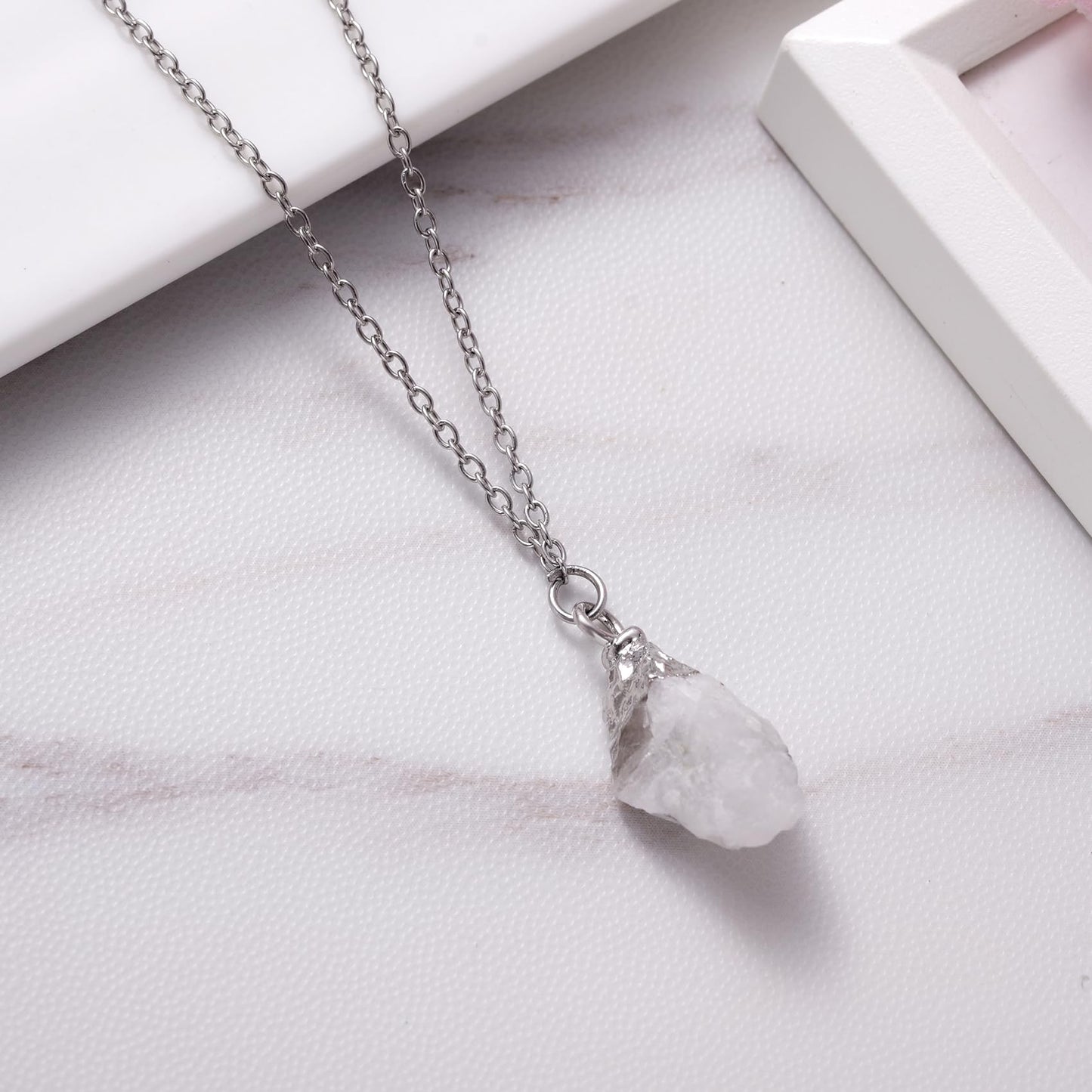 Ukodnus Moonstone Necklace for Women, New Beginnings Gifts for Women, Fresh Start Jewelry, Encouragement Gift, Starting Over New Chapter Graduation Divorce Recovery Gifts