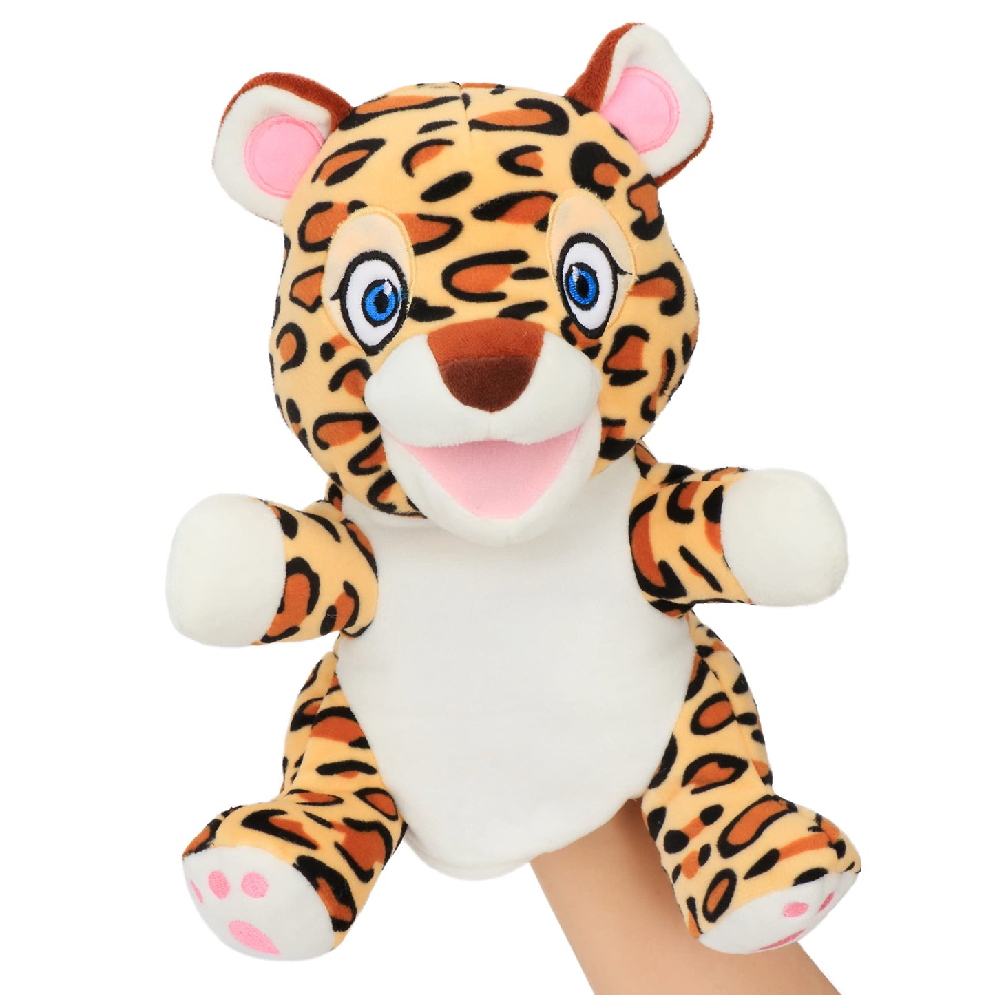 Hopearl Plush Unicorn Hand Puppet with Open Movable Mouth for Imaginative Play, Role Play, Interactive Toy for Storytelling Teaching Puppet Theater, Birthday Gift for Kids Girls, Pink, 12''