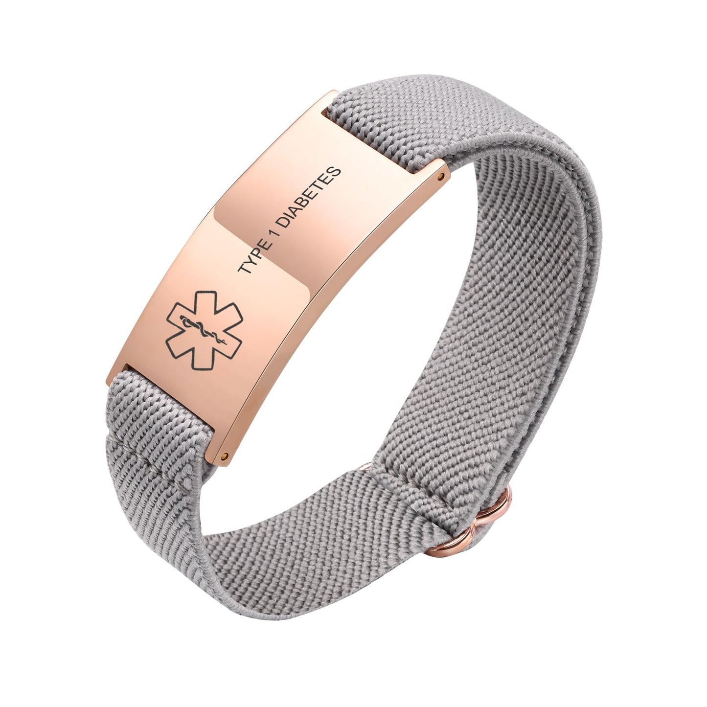 VNOX Medical Alert Id Bracelet for Women, Type 1 Diabetes Medical Alert Bracelets for Women Men Patients Stainless Steel Emergency Bracelets Wristband