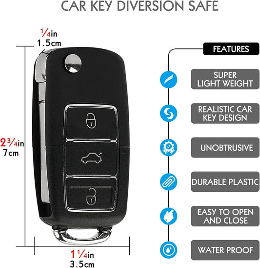 4 Pack Remote Fake Car Key Secret Safe, Portable Secret Hidden Container, Diversion Safe Compartment Container to Hide Jewelry or Valuables