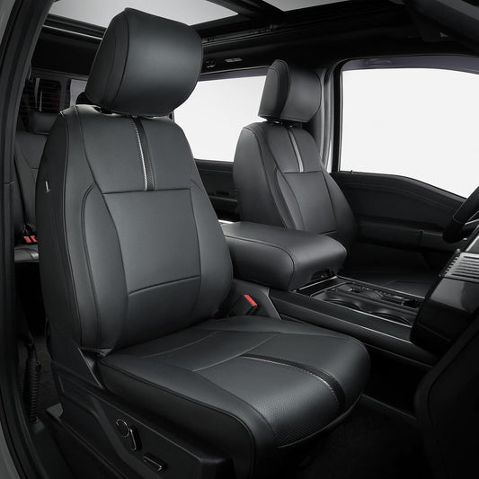Super Cover® for Ford F150 Seat Covers,for 2015-2023 2024 2025 for F150 Leather Truck Seat Cover,for F150 Accessories 2016 2017 2018 2019 2020 2021 2022,Only Fit for XL/XLT 1st Row Bucket Seat