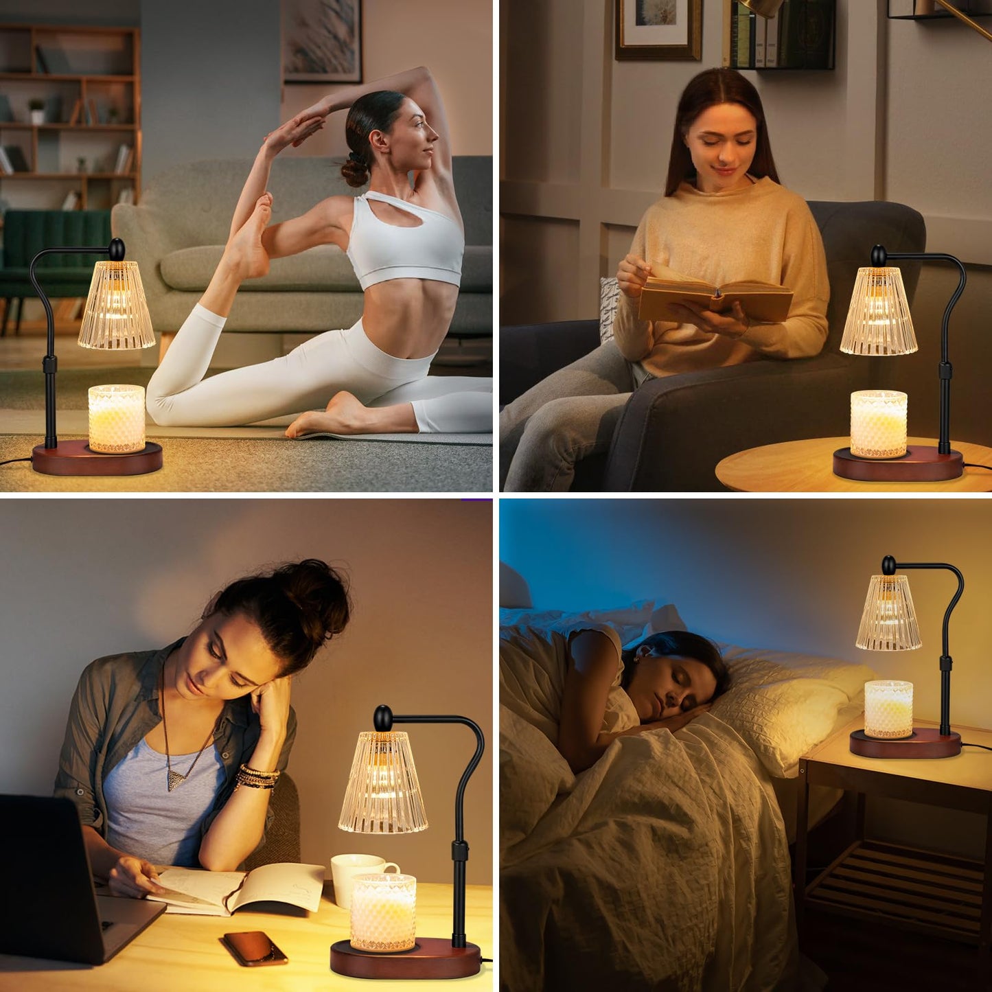 Engpure Candle Warmer Lamp with Dimmer, Candle Warmer with Timer Adjustable Height for Scented Wax Jar Candles, Gifts for Women Mom New Home Decor, for Women Mothers Day
