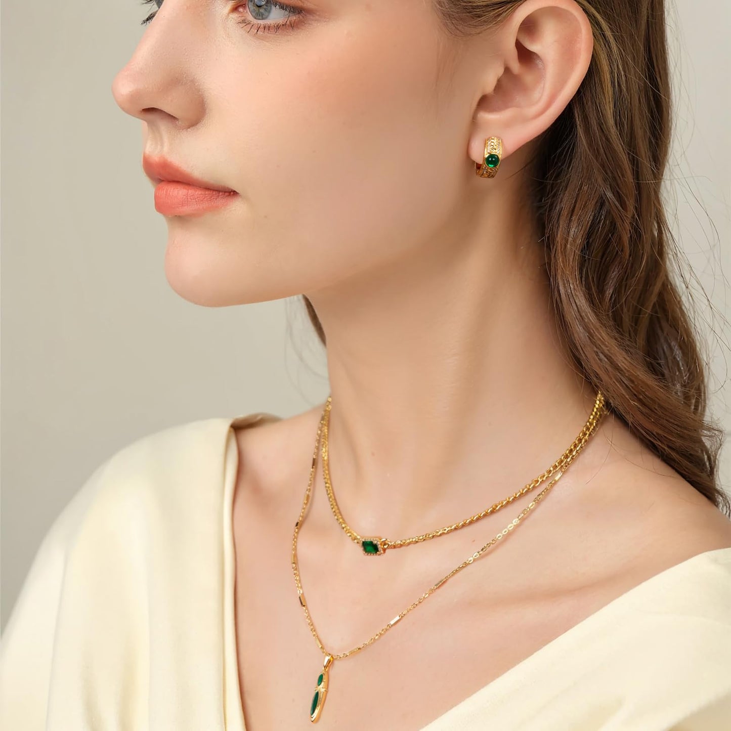 Milan Chiva 14K Gold Chunky Choker Plated Square Pendant Necklace for women, Dainty Trendy Non Tarnish Pendant Charm Stacked Necklaces Fashion Jewelry for Women MNS-1035GD